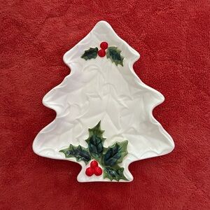 Vintage Lefton Holly Berry Christmas Tree Dish